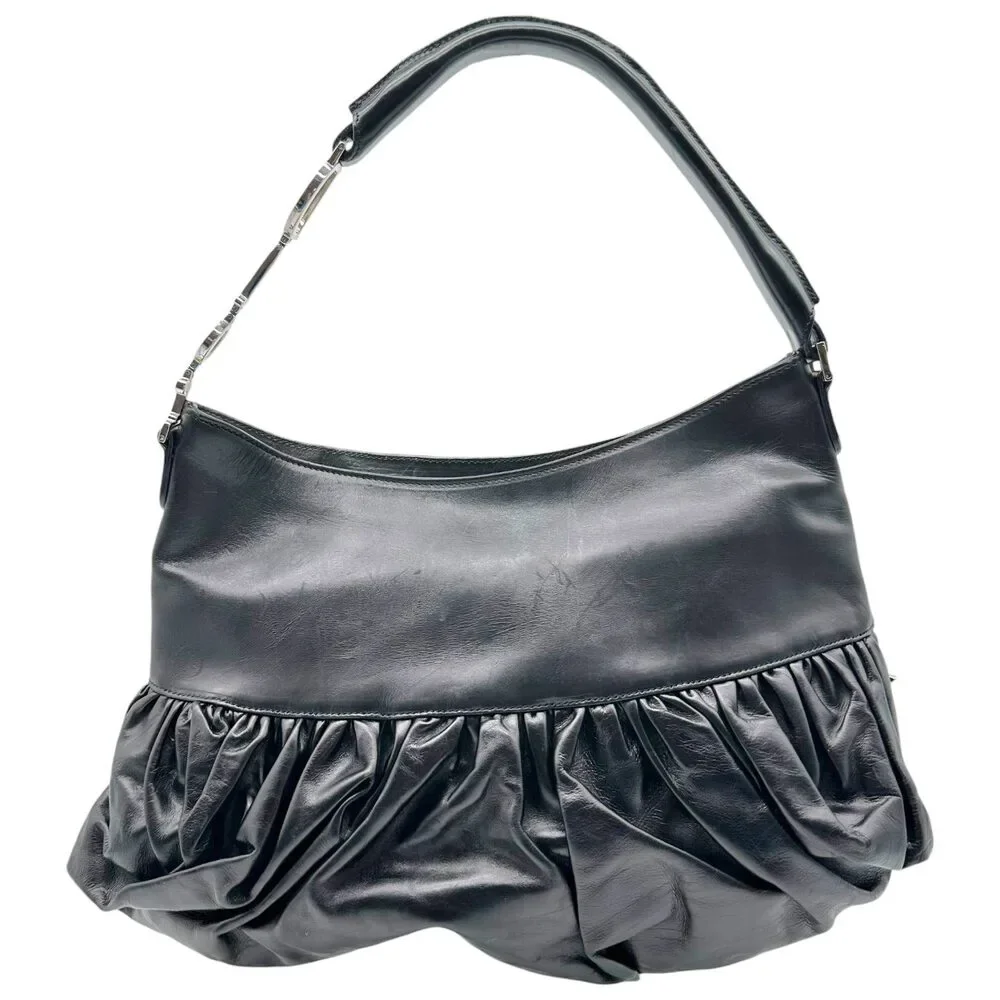 Christian Dior Black Leather Ballet Lace-Up Corset Shoulder Bag
